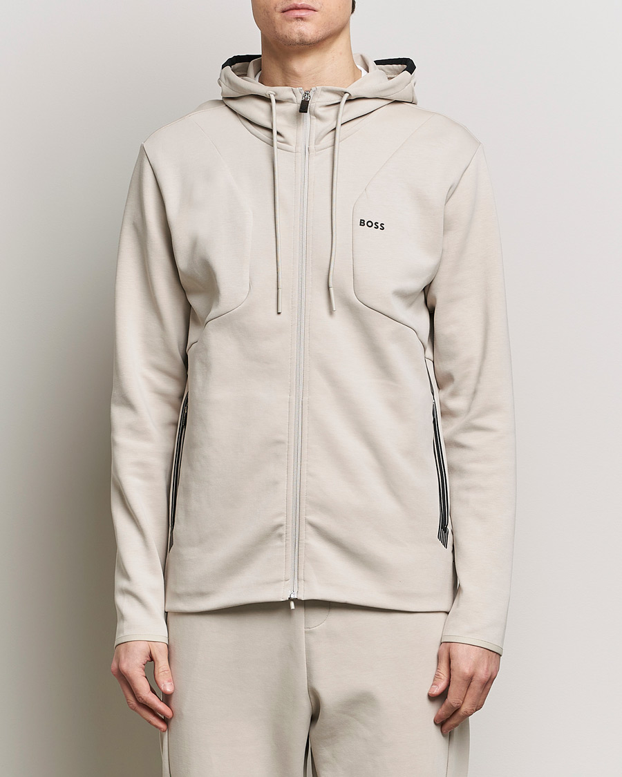 Homme | Pulls Et Tricots | BOSS GREEN | Saggy Full-Zip Hoodie Light Beige