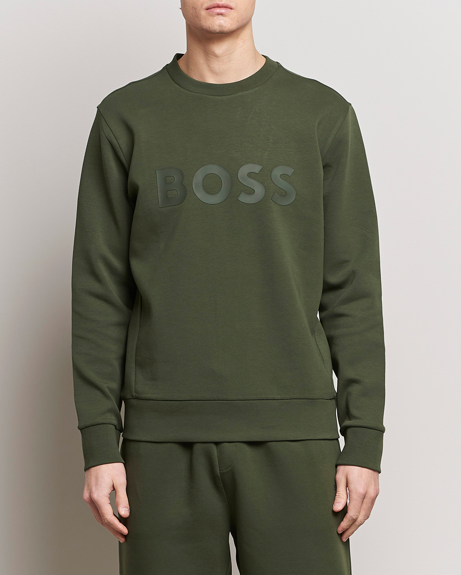 Homme | BOSS GREEN | BOSS GREEN | Salbo Logo Sweatshirt Open Green