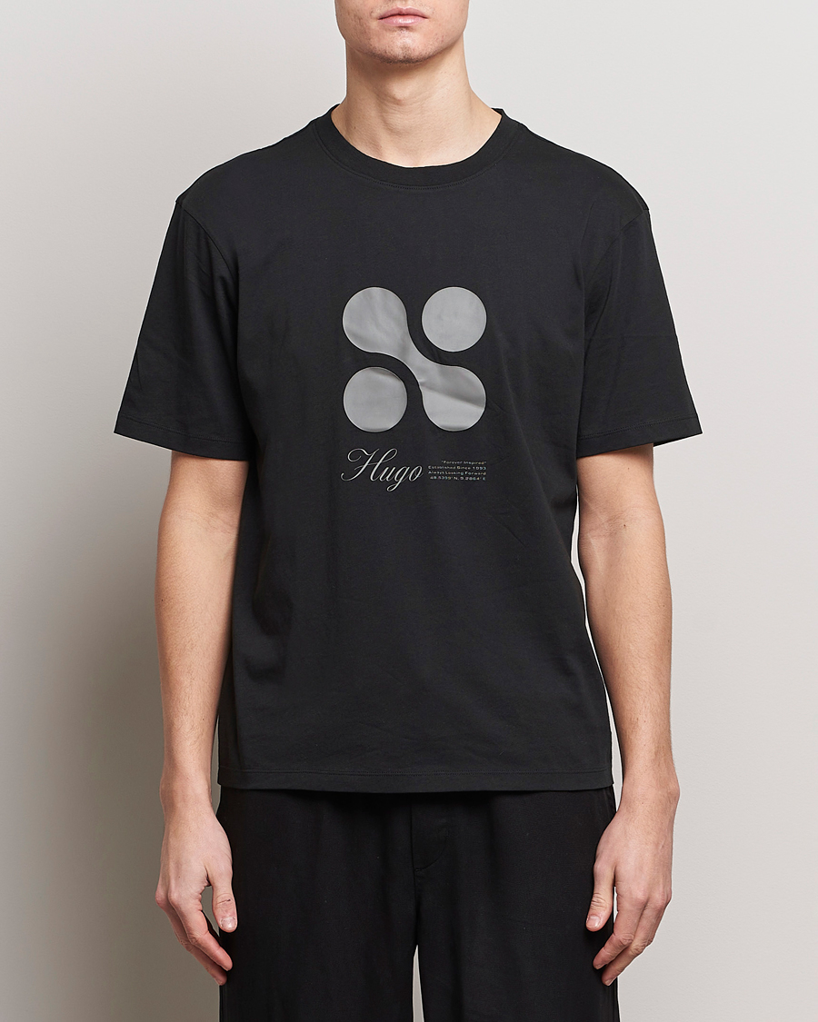 Homme | T-Shirts Noirs | HUGO | Dooling Logo T-Shirt Black