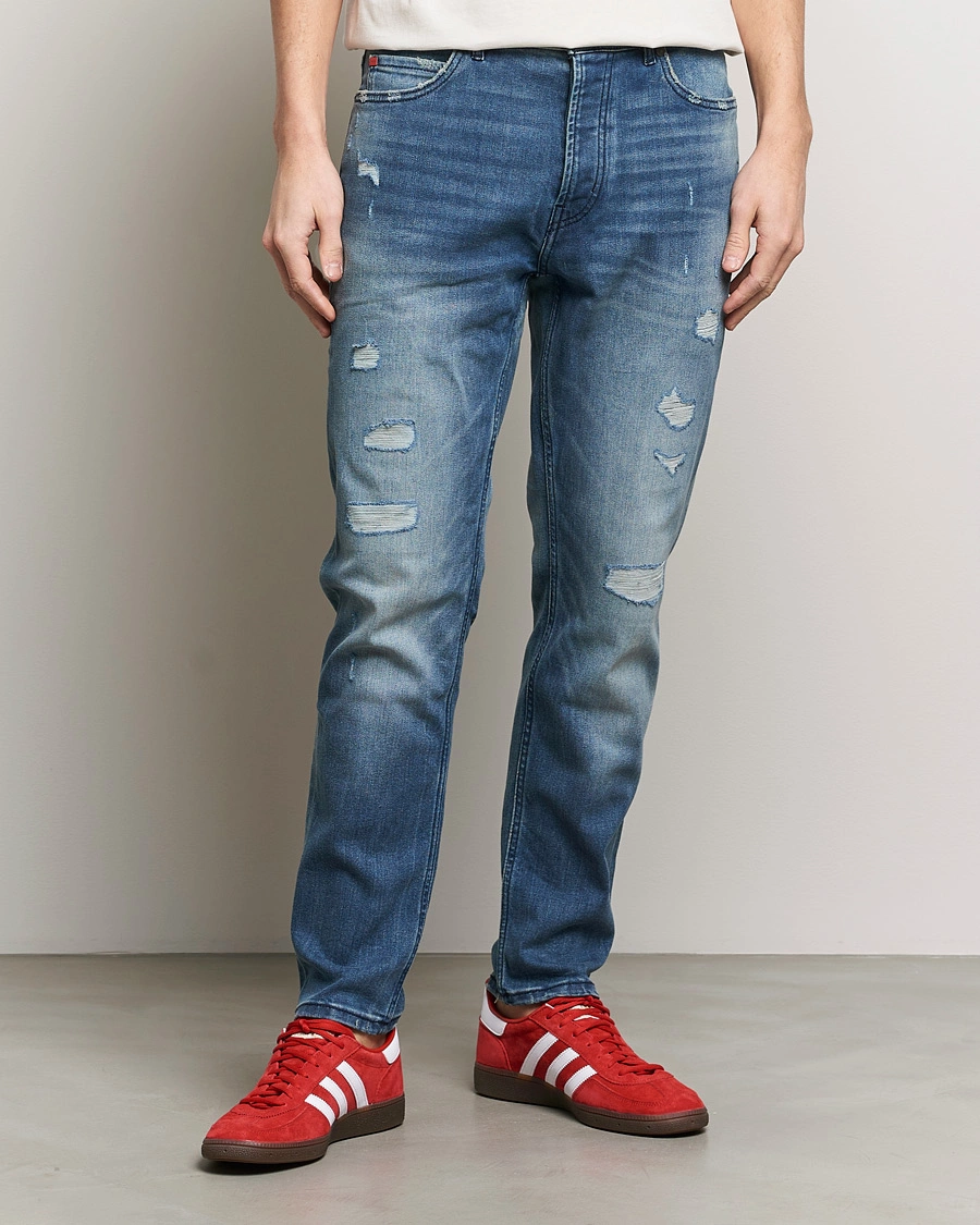 Herre | Jeans | HUGO | 634 Tapered Fit Stretch Jeans Bright Blue