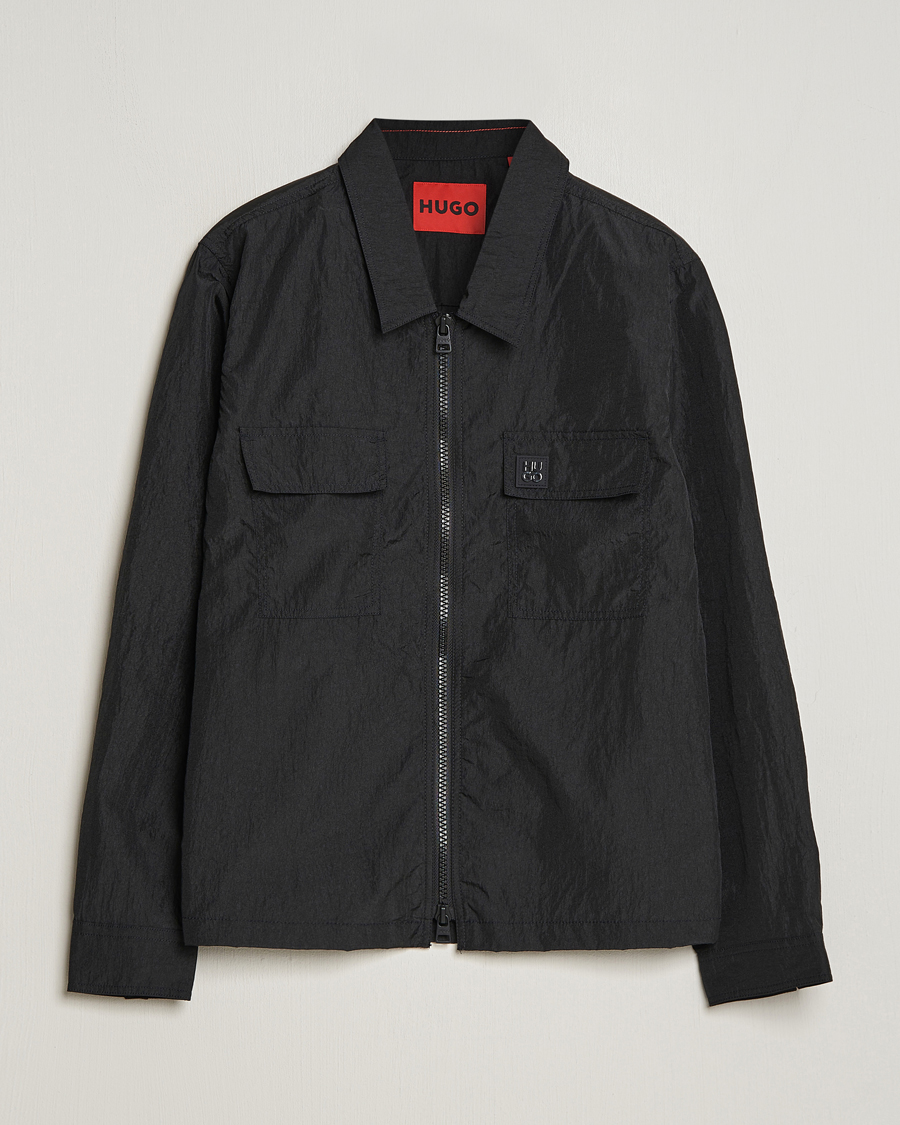 Homme | Chemises | HUGO | Emalo Full-Zip Overshirt Black
