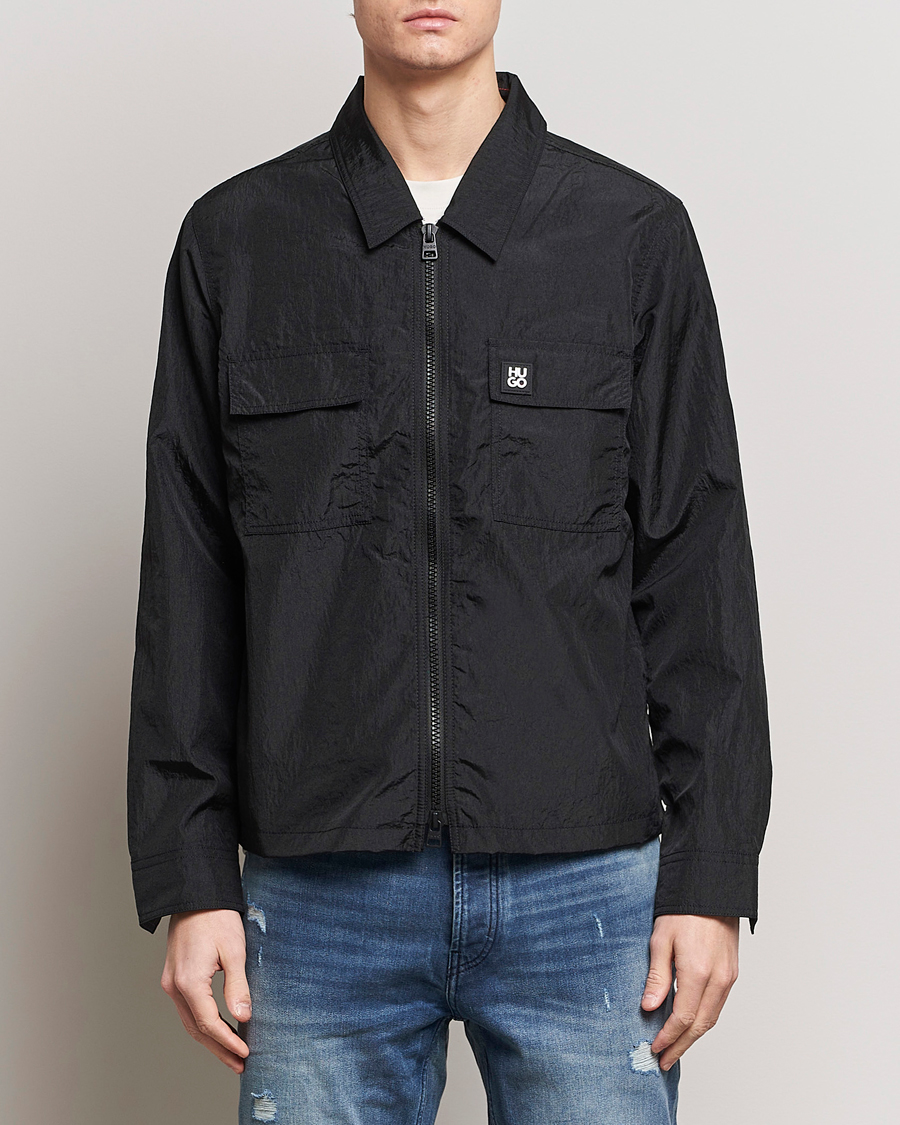 Homme | Vestes De Printemps | HUGO | Emalo Full-Zip Overshirt Black