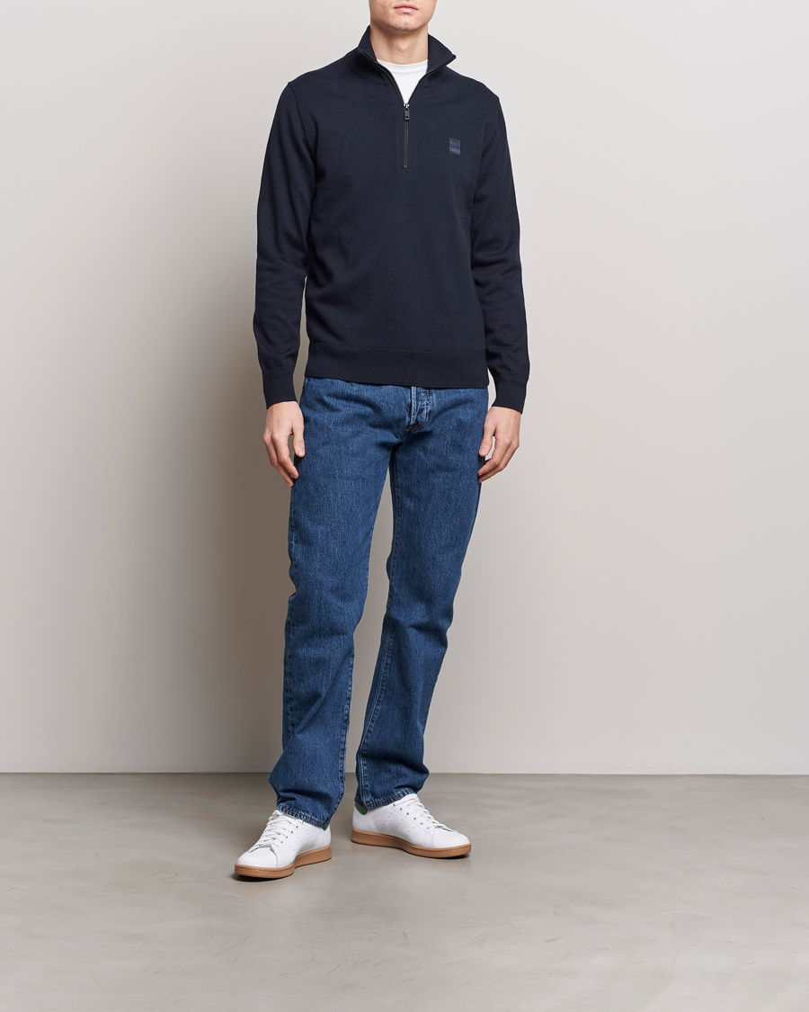 Homme | Pulls Et Tricots | BOSS ORANGE | Kanobix Knitted Half-Zip Dark Blue