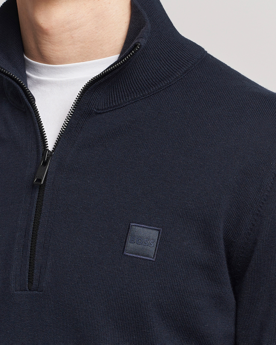 Homme | Pulls Et Tricots | BOSS ORANGE | Kanobix Knitted Half-Zip Dark Blue
