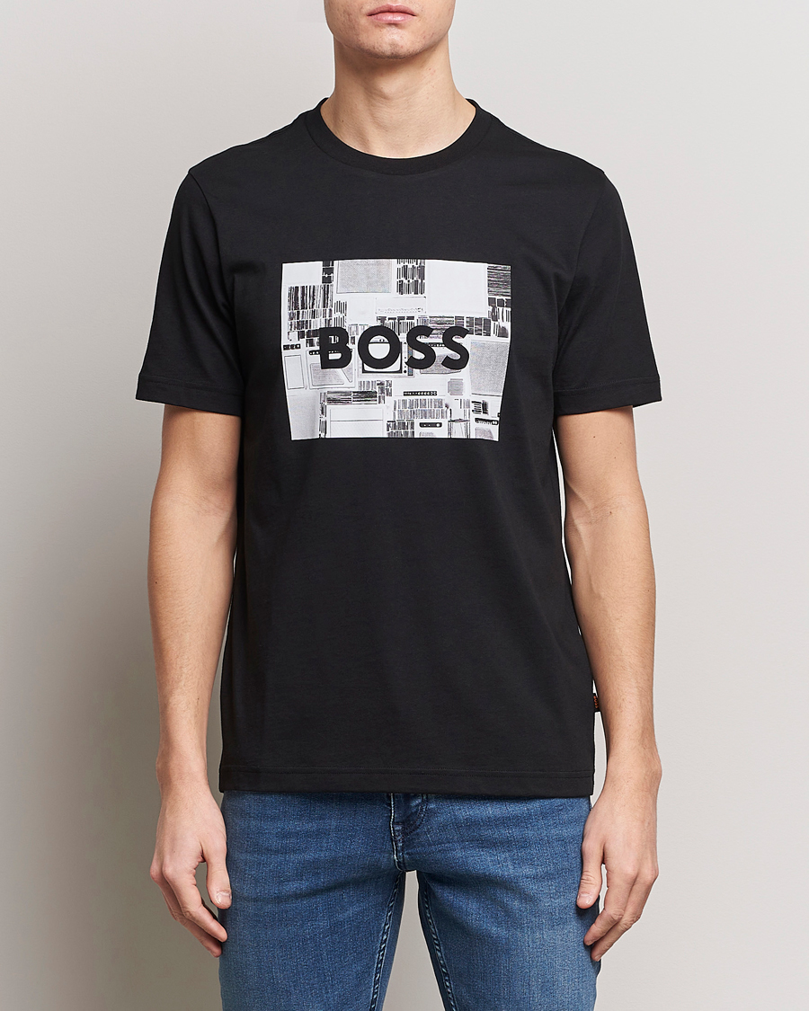 Homme | T-Shirts Noirs | BOSS ORANGE | Heavy Logo T-Shirt Black