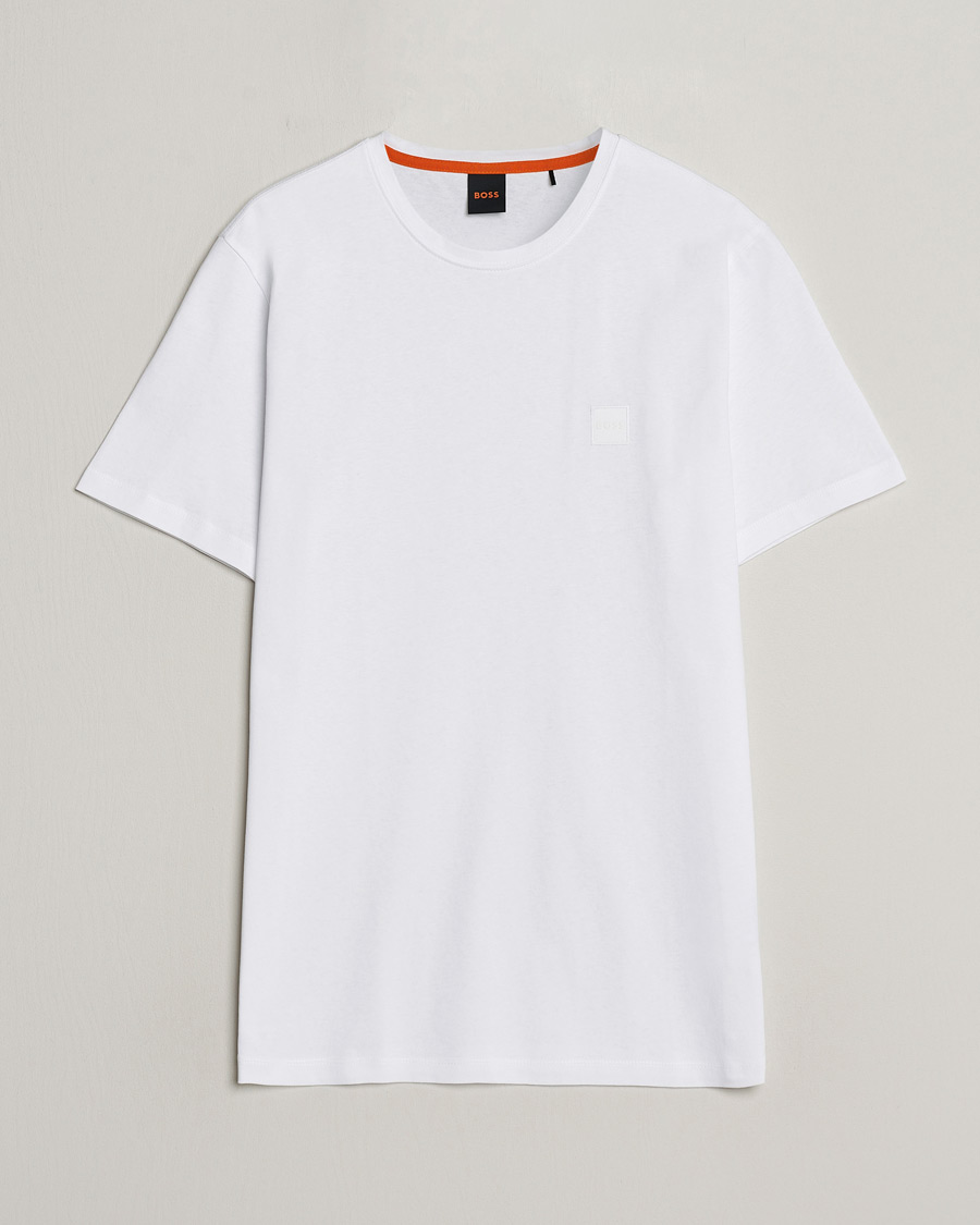 Homme | T-shirts | BOSS ORANGE | Tales Logo Crew Neck T-Shirt White