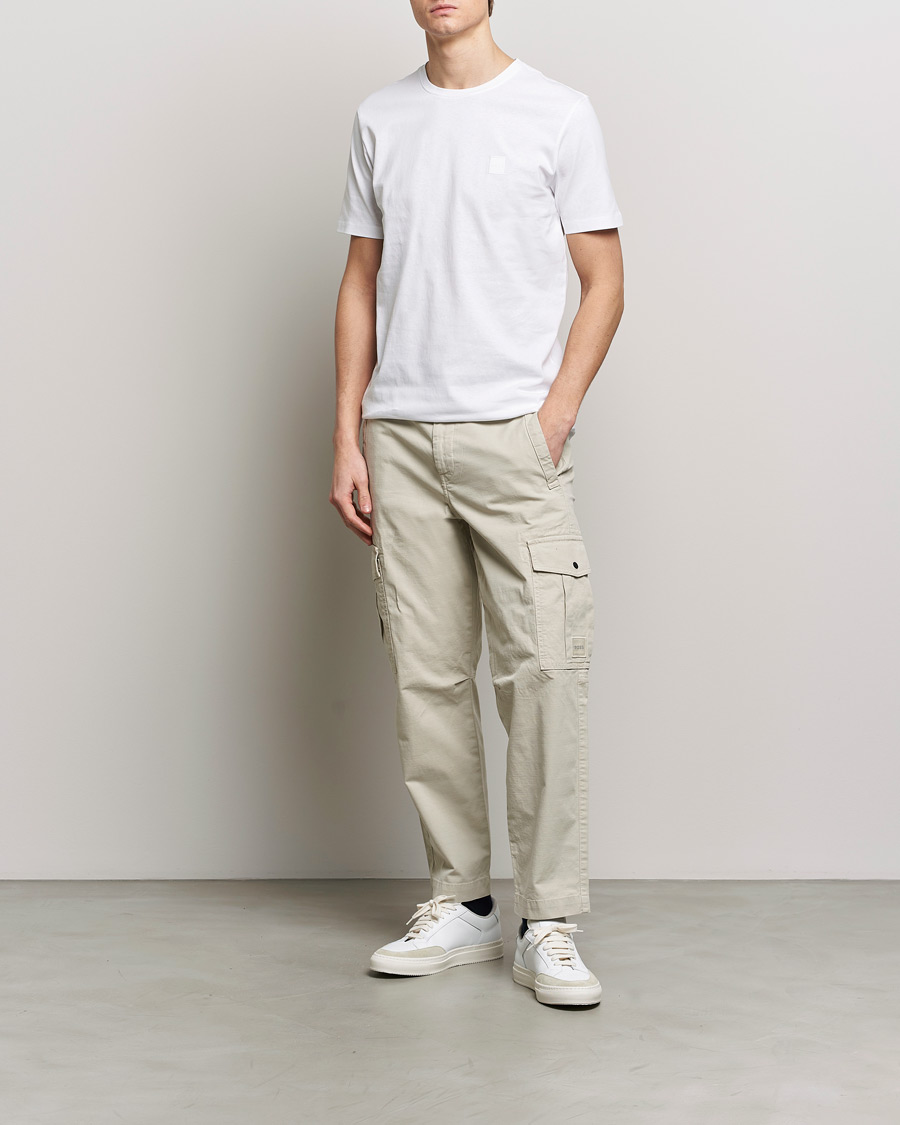 Homme | T-shirts | BOSS ORANGE | Tales Logo Crew Neck T-Shirt White