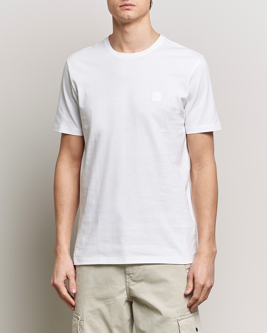 Homme | T-shirts | BOSS ORANGE | Tales Logo Crew Neck T-Shirt White