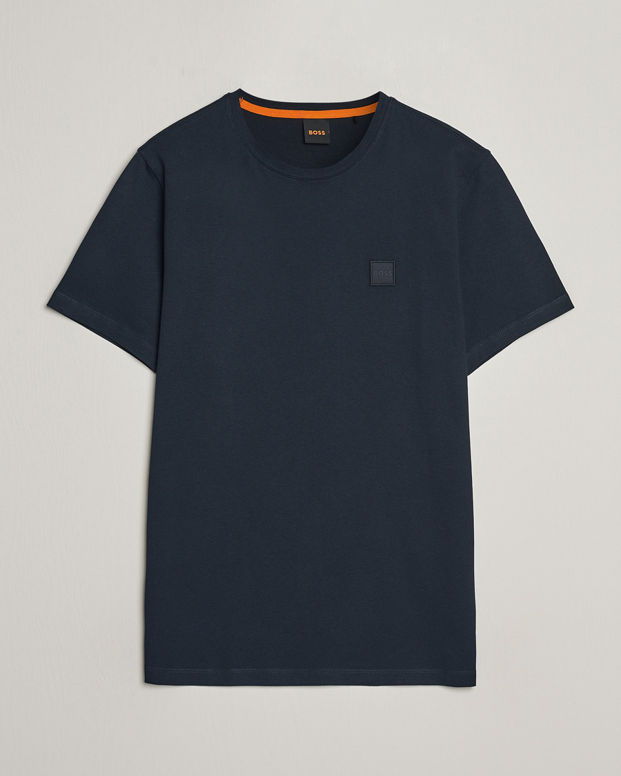 Homme | T-shirts | BOSS ORANGE | Tales Logo Crew Neck T-Shirt Dark Blue