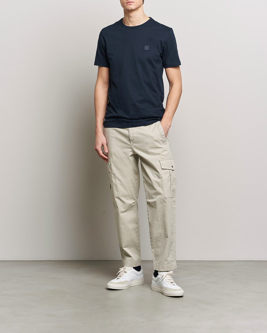 Homme | T-shirts | BOSS ORANGE | Tales Logo Crew Neck T-Shirt Dark Blue