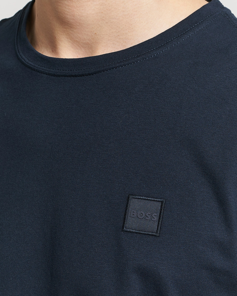 Homme | T-shirts | BOSS ORANGE | Tales Logo Crew Neck T-Shirt Dark Blue