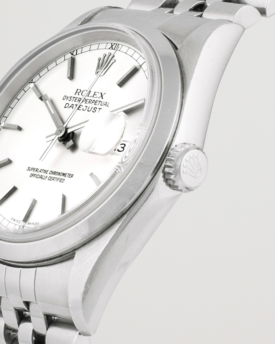 Homme | Rolex Pre-Owned Datejust 16200 Oystert Perpetual Steel Silver | Rolex Pre-Owned | Datejust 16200 Oystert Perpetual Steel Silver