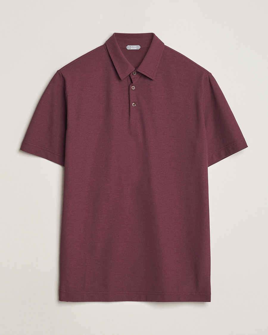 Homme | Polos | Zanone | Ice Cotton Polo Burgundy