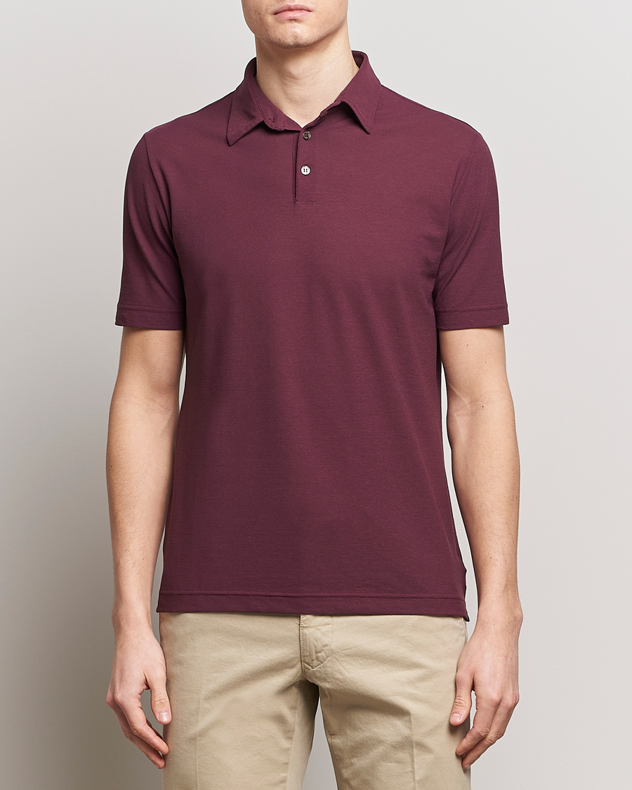 Homme | Polos | Zanone | Ice Cotton Polo Burgundy