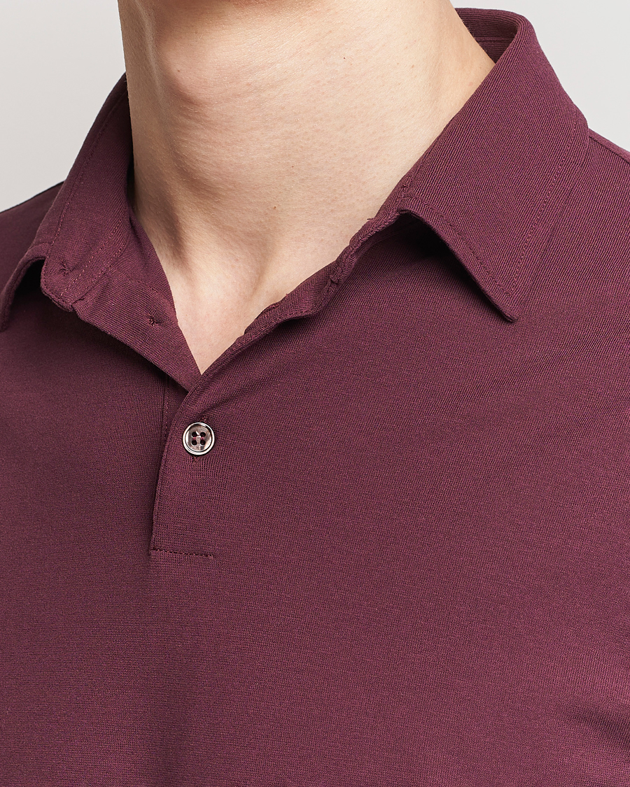 Homme | Polos | Zanone | Ice Cotton Polo Burgundy