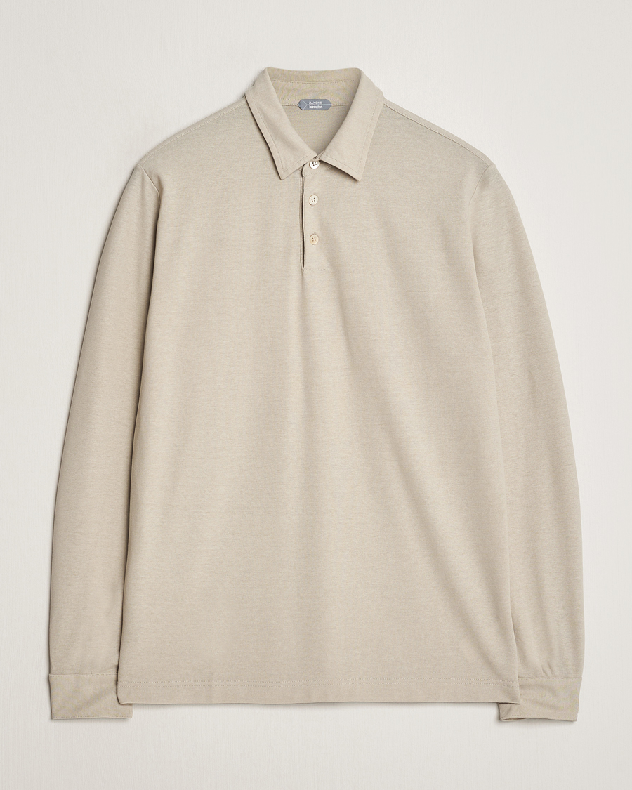 Homme | Pulls Et Tricots | Zanone | Ice Cotton Long Sleeve Polo Beige