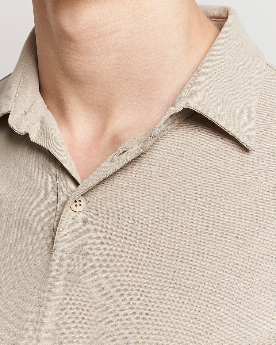 Homme | Pulls Et Tricots | Zanone | Ice Cotton Long Sleeve Polo Beige