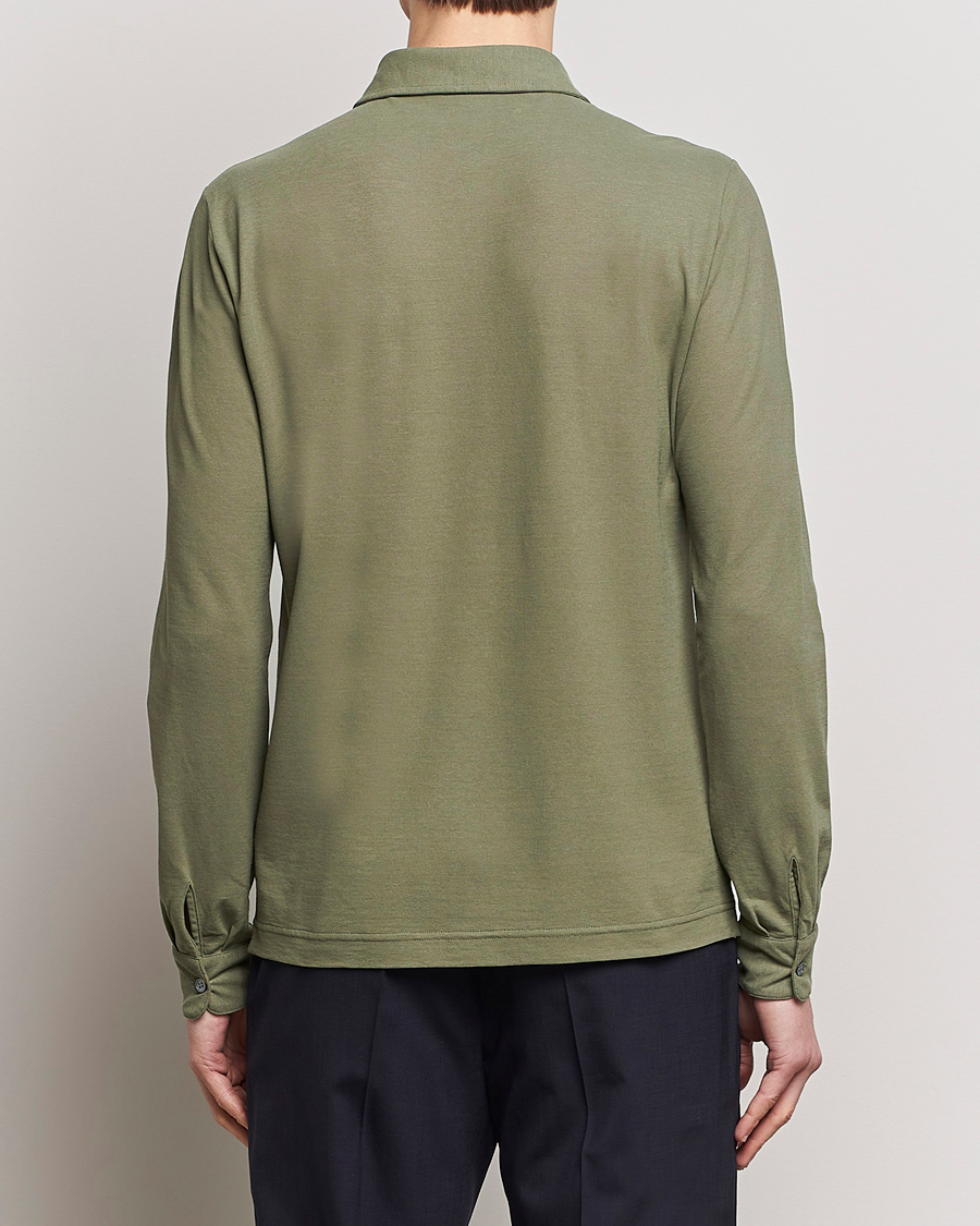 Homme | Pulls Et Tricots | Zanone | Ice Cotton Long Sleeve Polo Olive