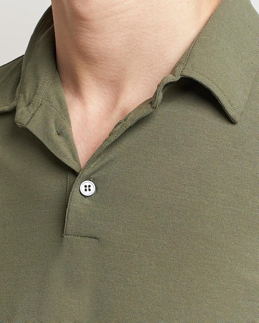 Homme | Pulls Et Tricots | Zanone | Ice Cotton Long Sleeve Polo Olive