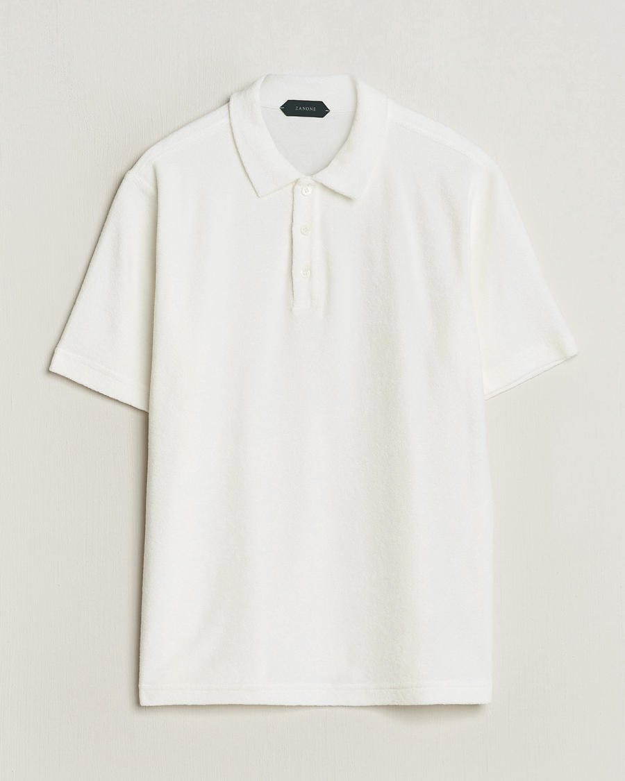 Homme | Polos | Zanone | Terry Cotton Polo White