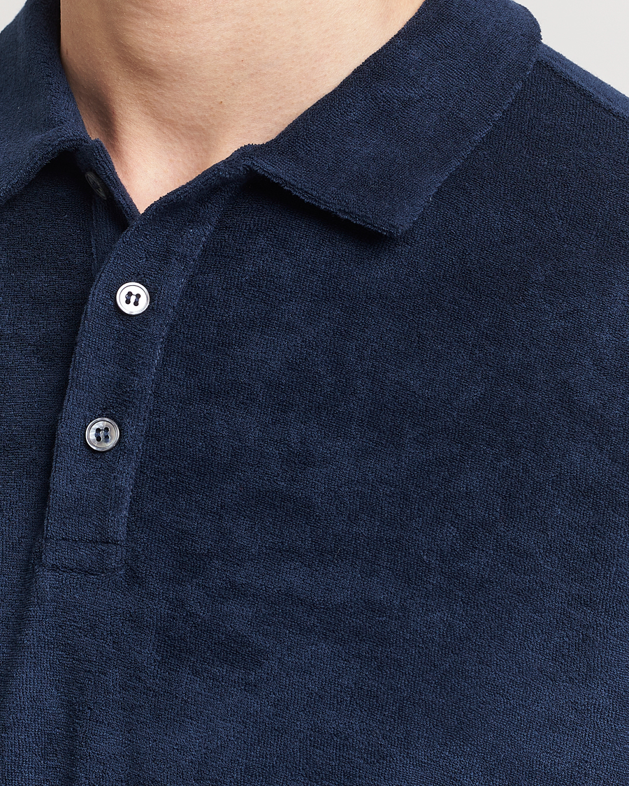 Homme | Polos | Zanone | Terry Cotton Polo Navy