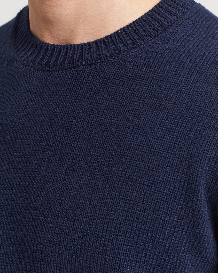 Homme | Pulls Et Tricots | Zanone | Soft Cotton Crewneck Sweater Navy