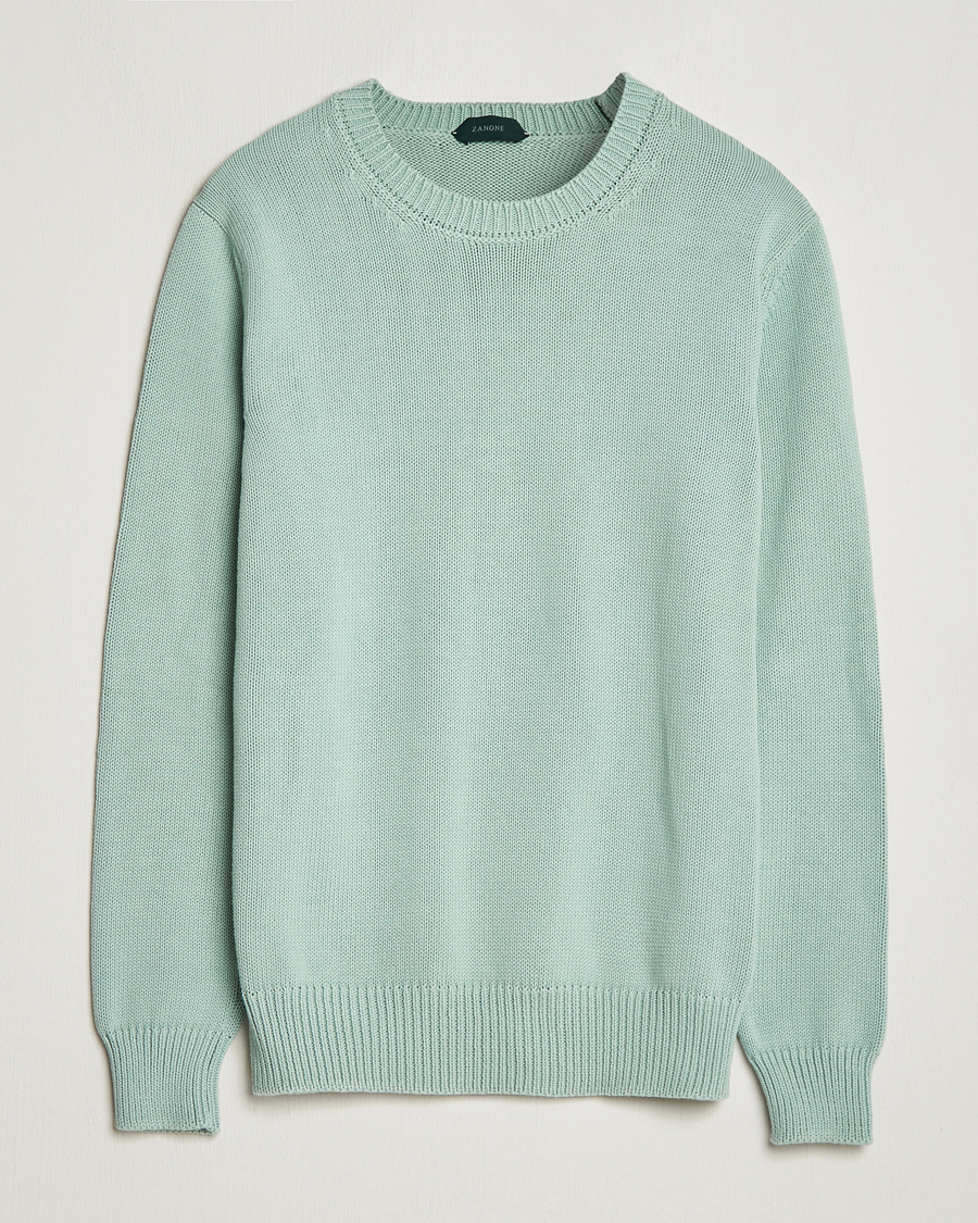 Homme | Pulls Et Tricots | Zanone | Soft Cotton Crewneck Sweater Mint