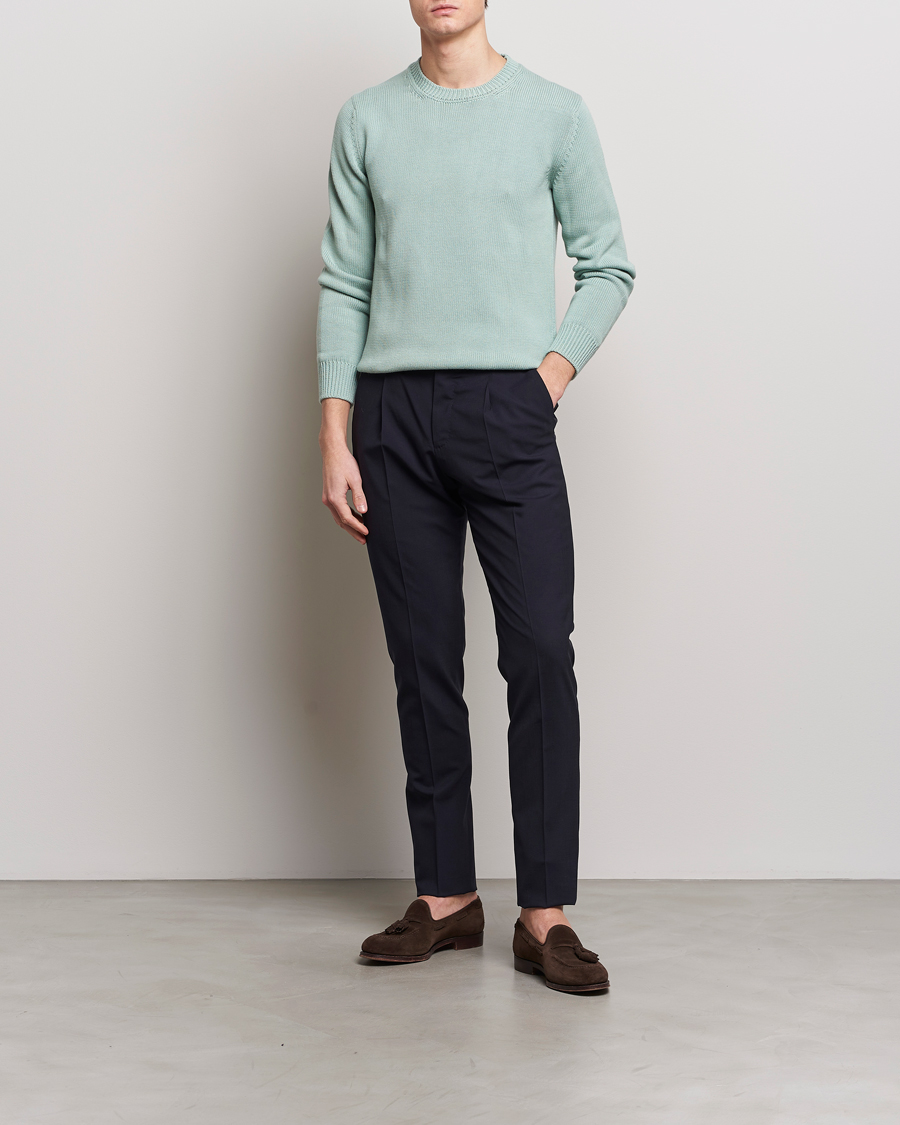 Homme | Pulls Et Tricots | Zanone | Soft Cotton Crewneck Sweater Mint
