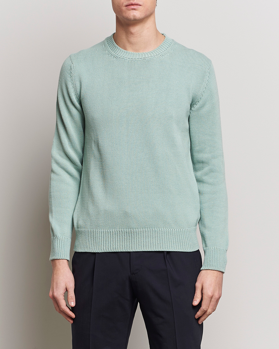 Homme | Italian Department | Zanone | Soft Cotton Crewneck Sweater Mint