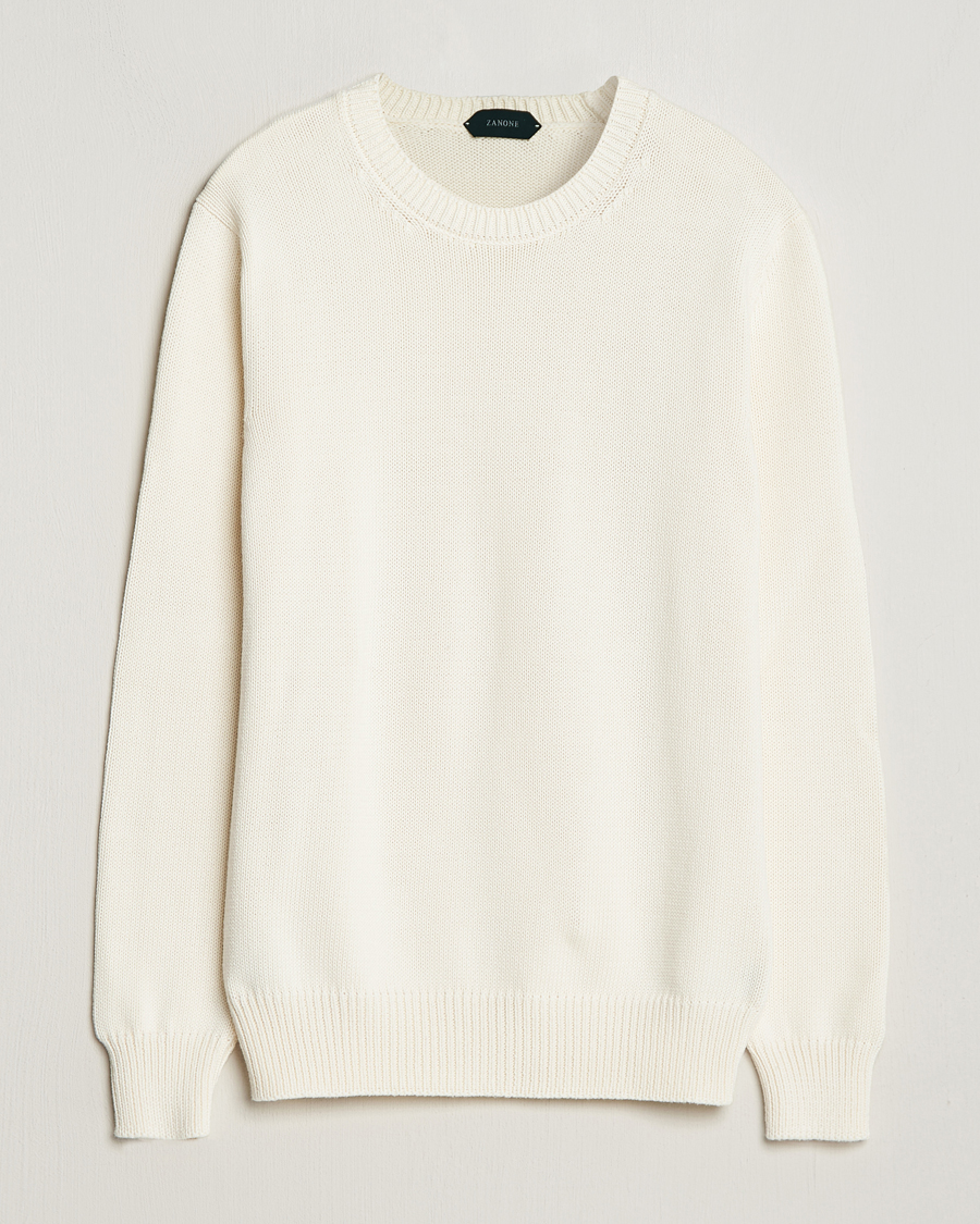 Homme | Pulls Et Tricots | Zanone | Soft Cotton Crewneck Sweater Off White