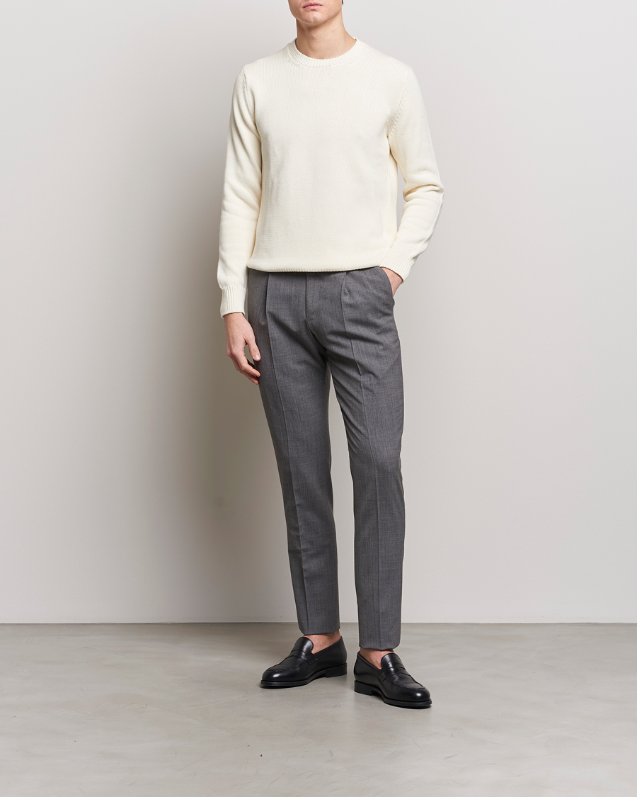 Homme | Pulls Et Tricots | Zanone | Soft Cotton Crewneck Sweater Off White