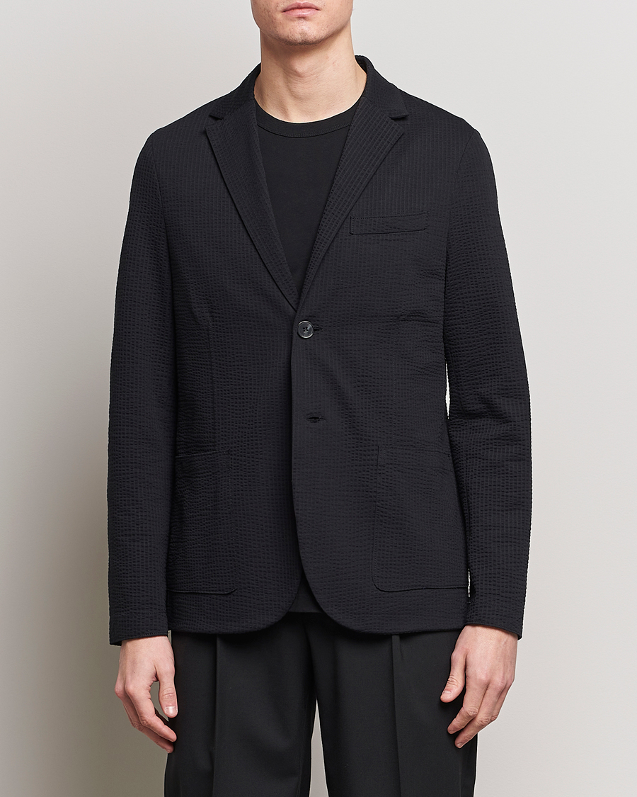 Homme | Vêtements | Harris Wharf London | Coolmax Seersucker Blazer Black