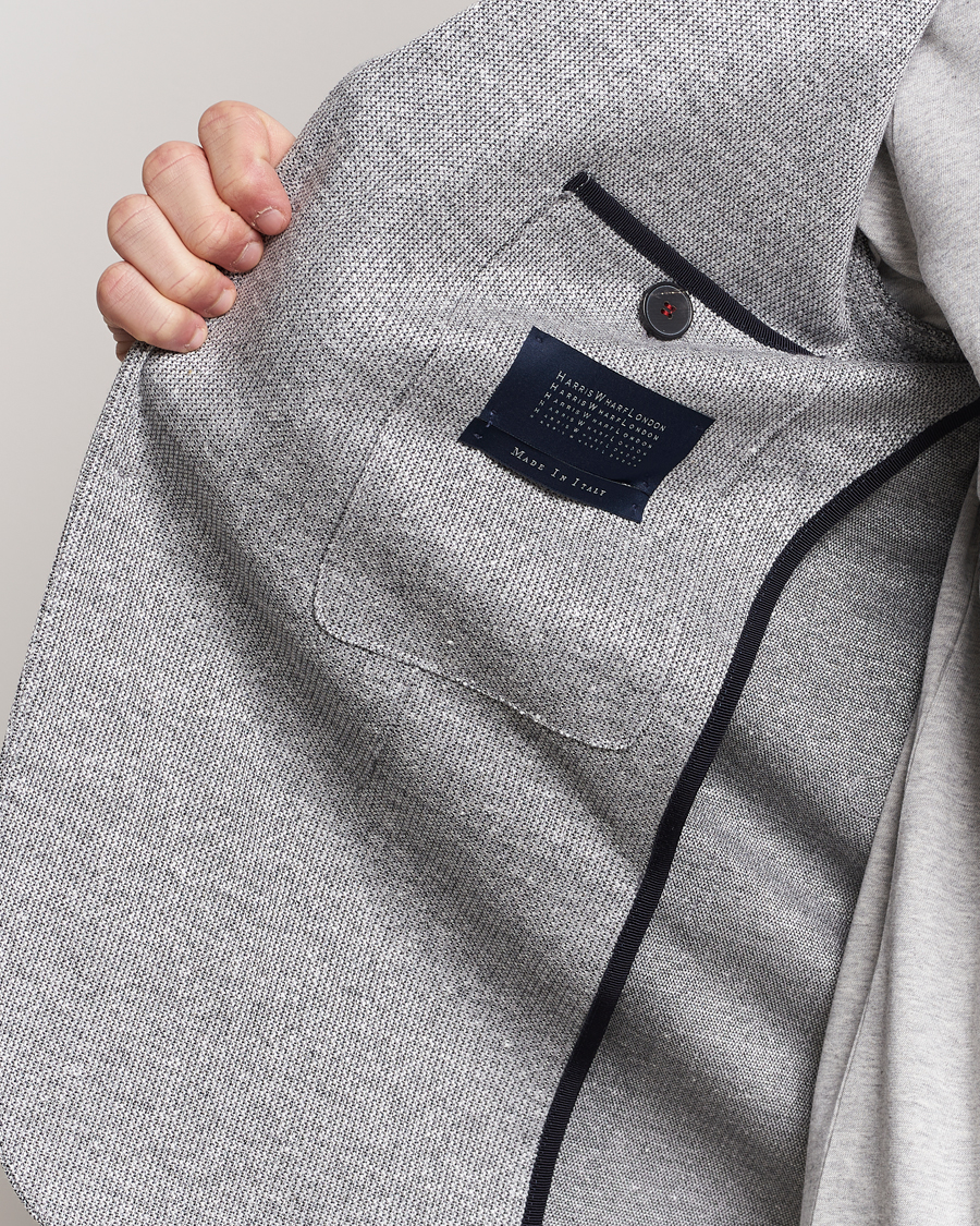 Homme | Blazers | Harris Wharf London | Linen Blend Blazer Grey