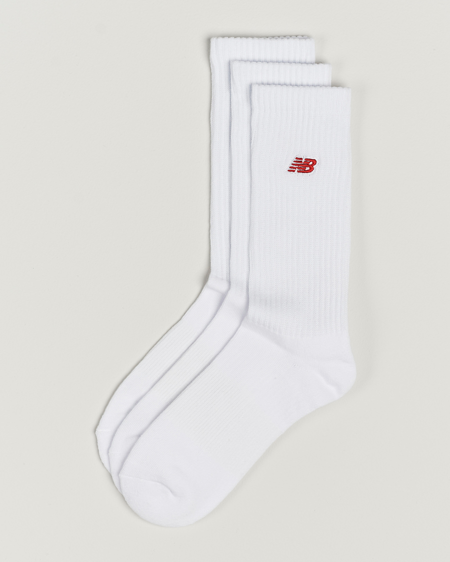 Homme | Sous-Vêtements Et Chaussettes | New Balance | 3-Pack Patch Logo Socks White