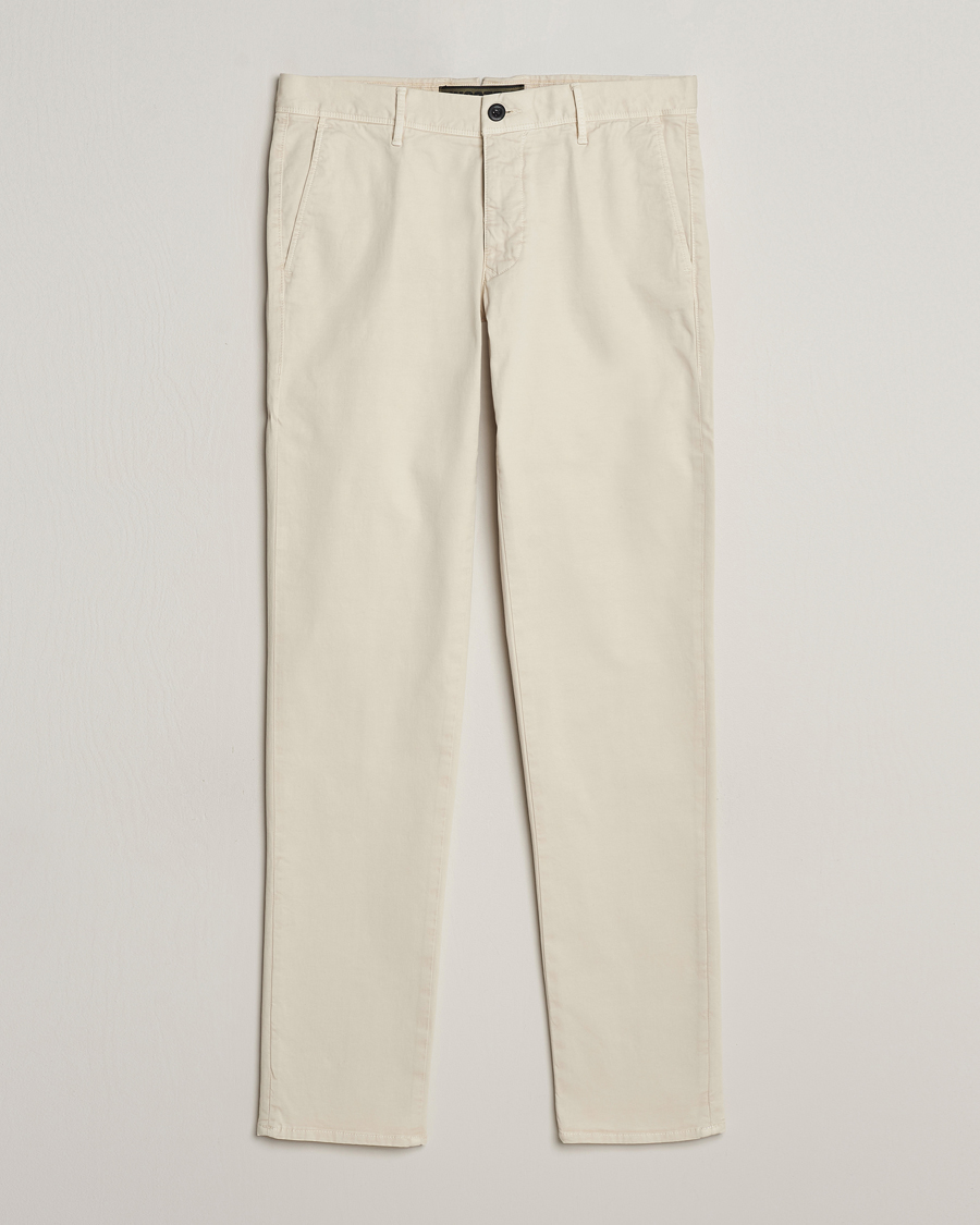 Homme | Pantalons | Incotex | Slim Fit Garment Dyed Slacks Off White