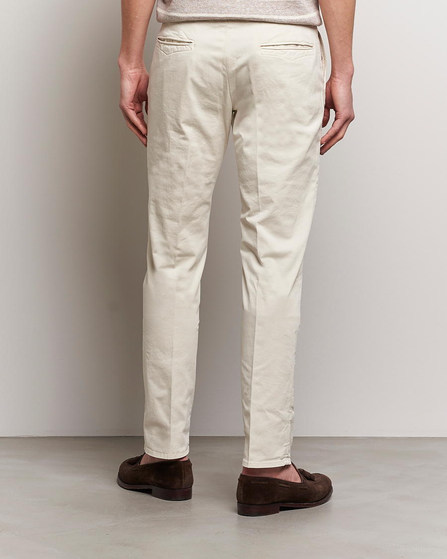 Homme | Pantalons | Incotex | Slim Fit Garment Dyed Slacks Off White