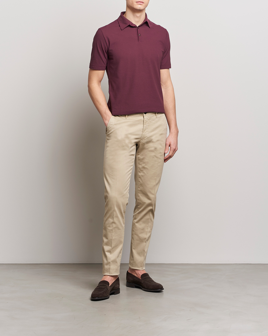 Homme | Pantalons | Incotex | Slim Fit Garment Dyed Slacks Light Beige