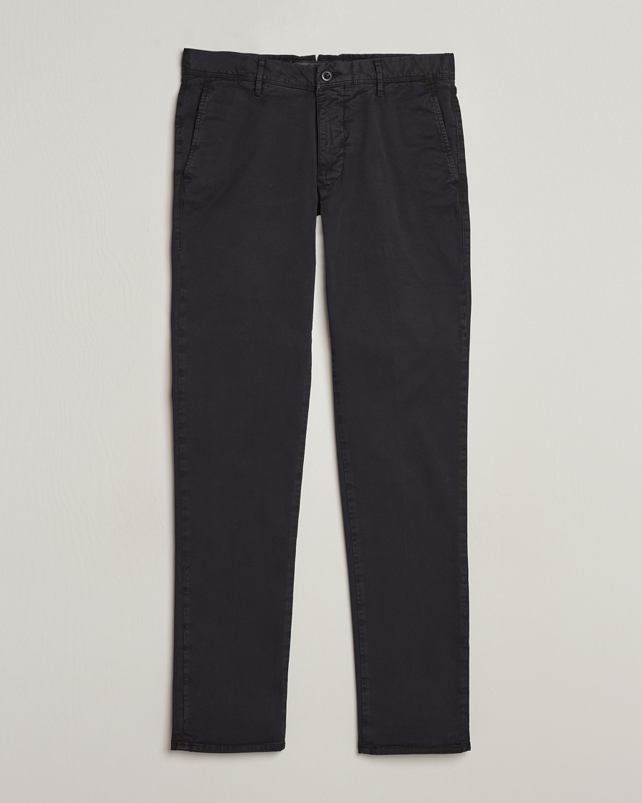 Homme | Pantalons | Incotex | Slim Fit Garment Dyed Slacks Black