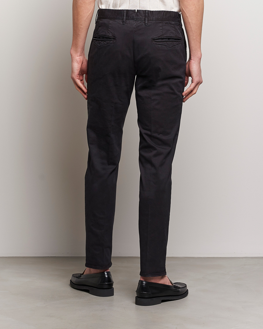 Homme | Pantalons | Incotex | Slim Fit Garment Dyed Slacks Black