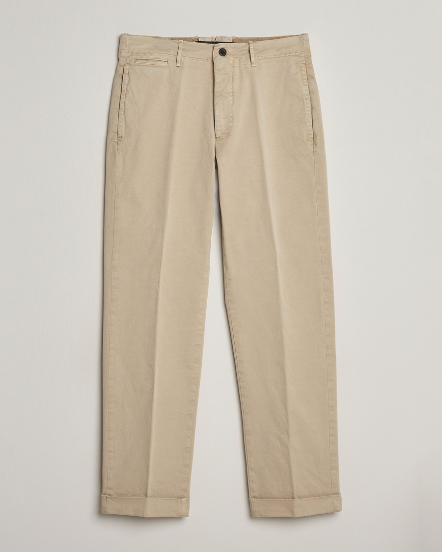 Homme | Pantalons | Incotex | Regular Fit Cotton Stretch Slacks Beige