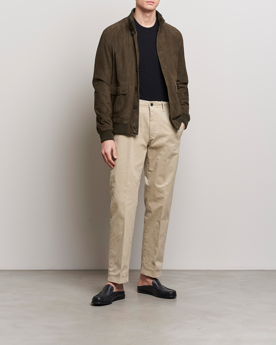 Homme | Pantalons | Incotex | Regular Fit Cotton Stretch Slacks Beige