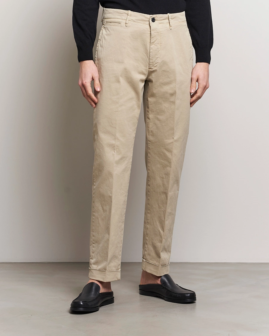Homme | Formal Wear | Incotex | Regular Fit Cotton Stretch Slacks Beige