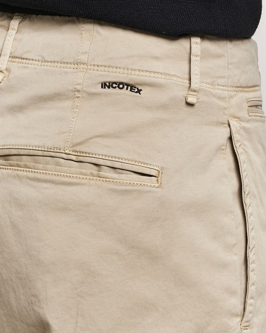 Homme | Pantalons | Incotex | Regular Fit Cotton Stretch Slacks Beige