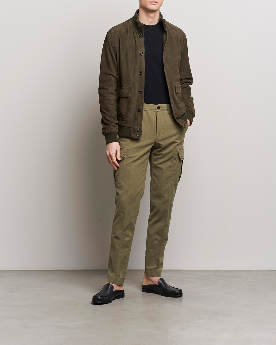 Homme | Pantalons | Incotex | Slim Fit Cargo Pants Military Green
