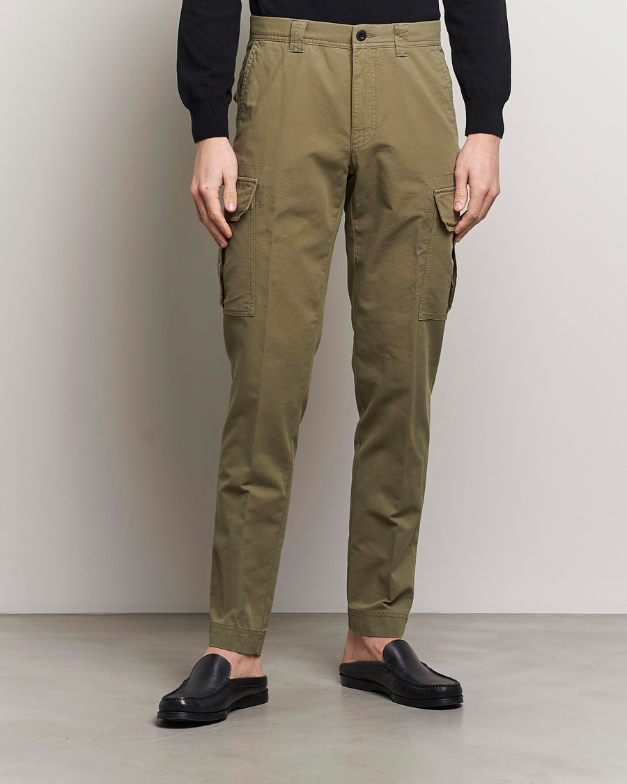 Homme | Italian Department | Incotex | Slim Fit Cargo Pants Military Green