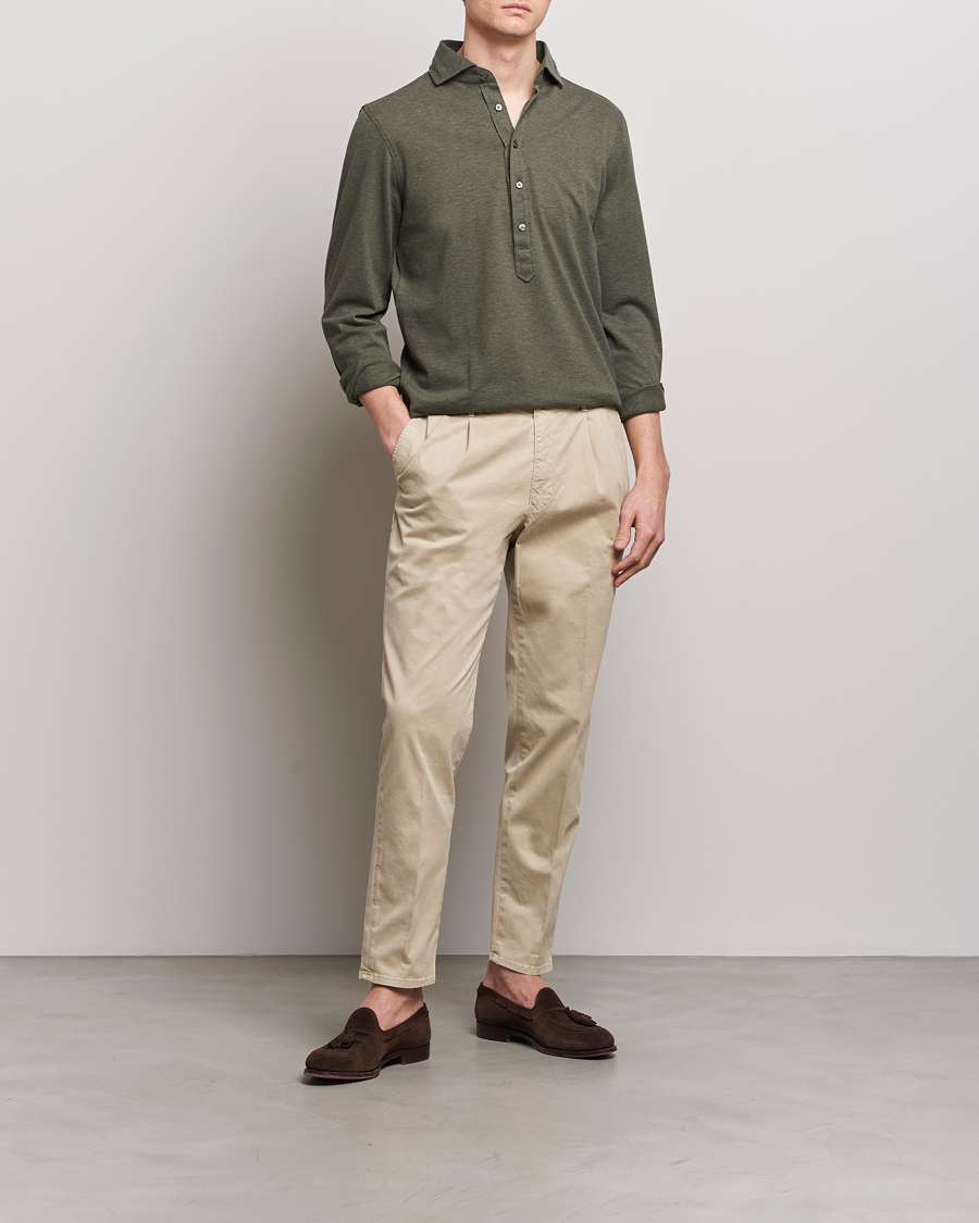 Homme | Pantalons | Incotex | Tapered Fit Pleated Slacks Light Beige