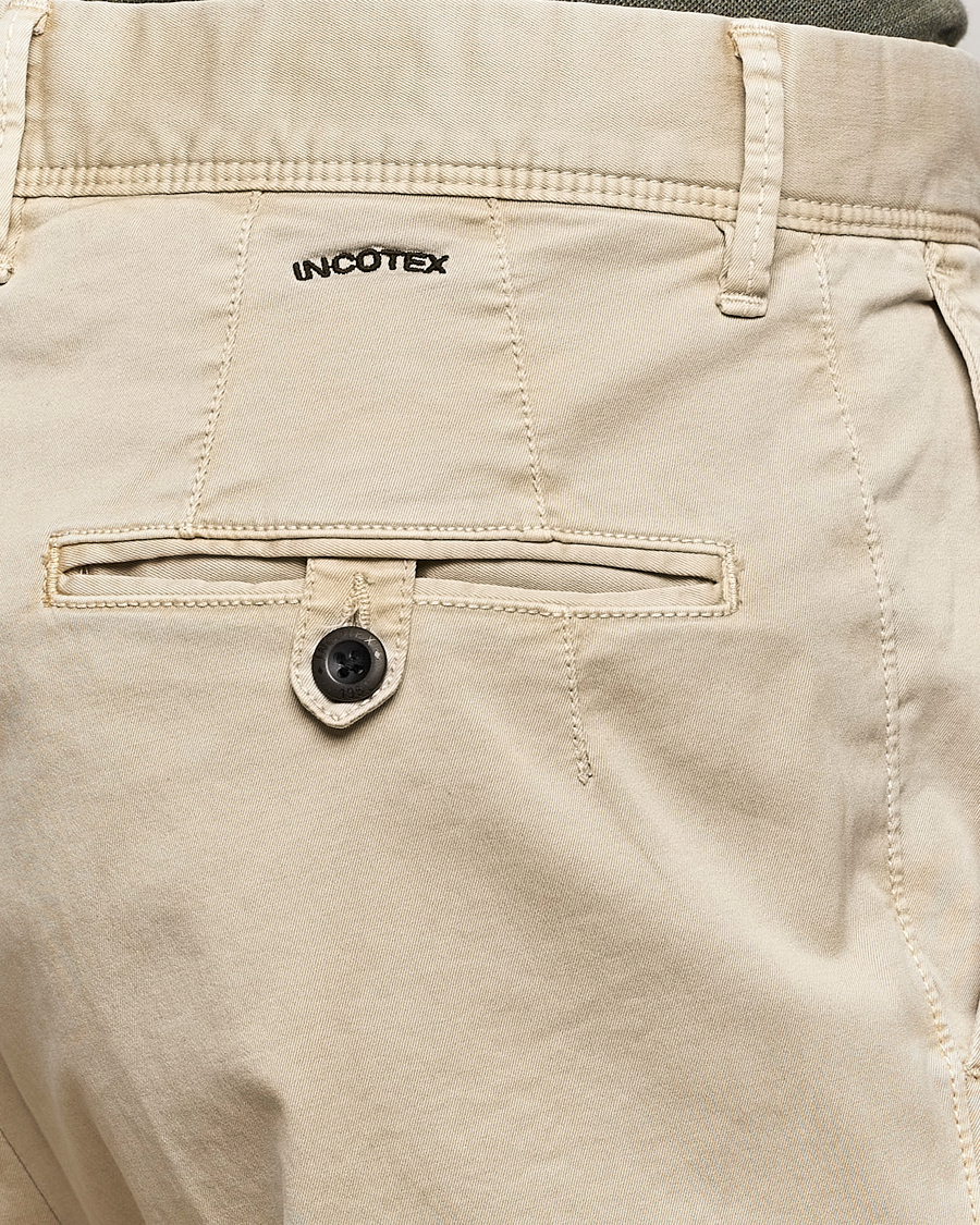 Homme | Pantalons | Incotex | Tapered Fit Pleated Slacks Light Beige