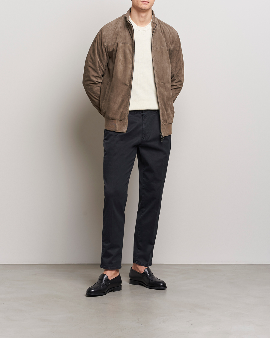 Homme | Pantalons | Incotex | Tapered Fit Pleated Slacks Black