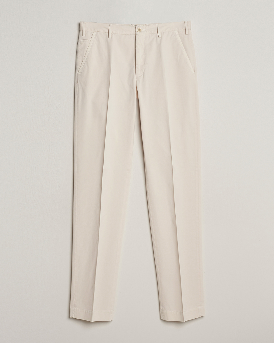 Homme | Pantalons | Incotex | Straight Fit Garment Dyed Chinos Off White