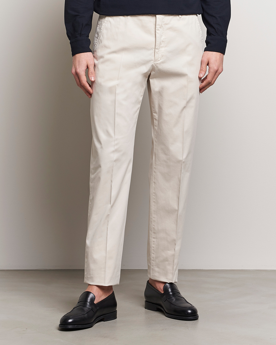 Homme | Sections | Incotex | Straight Fit Garment Dyed Chinos Off White